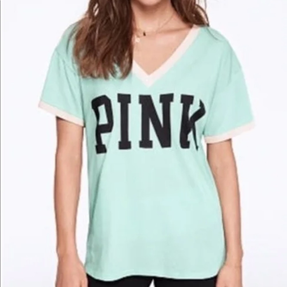 PINK Victoria secret Campus short sleeve tee lg